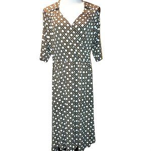 Talbot Wrap Brown and White Dress